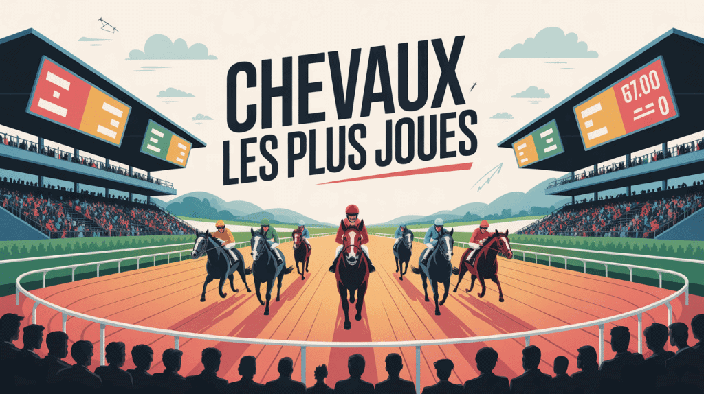 Illustration chevaux les plus joues piste course hippique
