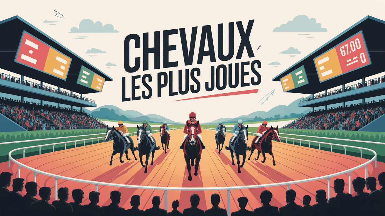 Illustration chevaux les plus joues piste course hippique