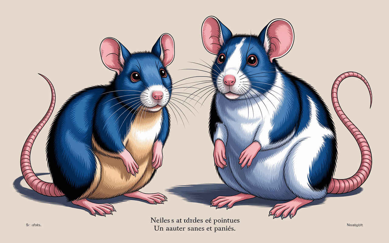comparaison rat dumbo oreilles basses rondes et rat standard