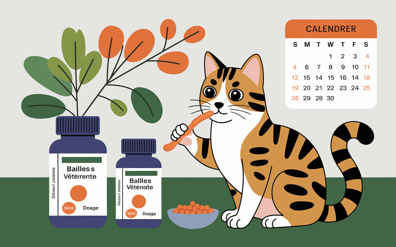 Illustration administration et dosage Credelio chat comprimé