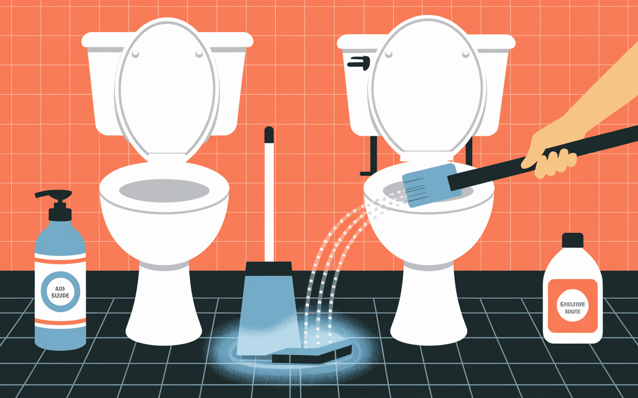 Canalisation avec nettoyage pour éliminer vers toilette
