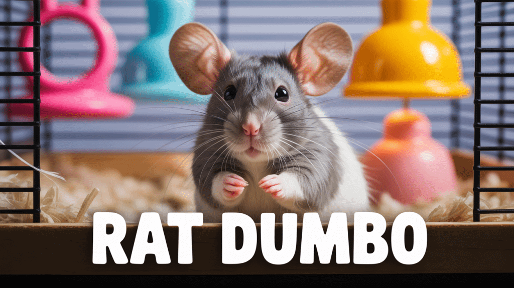 rat dumbo grandes oreilles pelage gris blanc