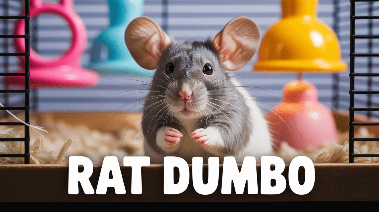 rat dumbo grandes oreilles pelage gris blanc