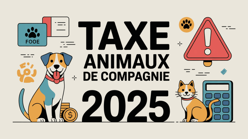 Illustration chien chat faux information taxe animaux de compagnie 2025