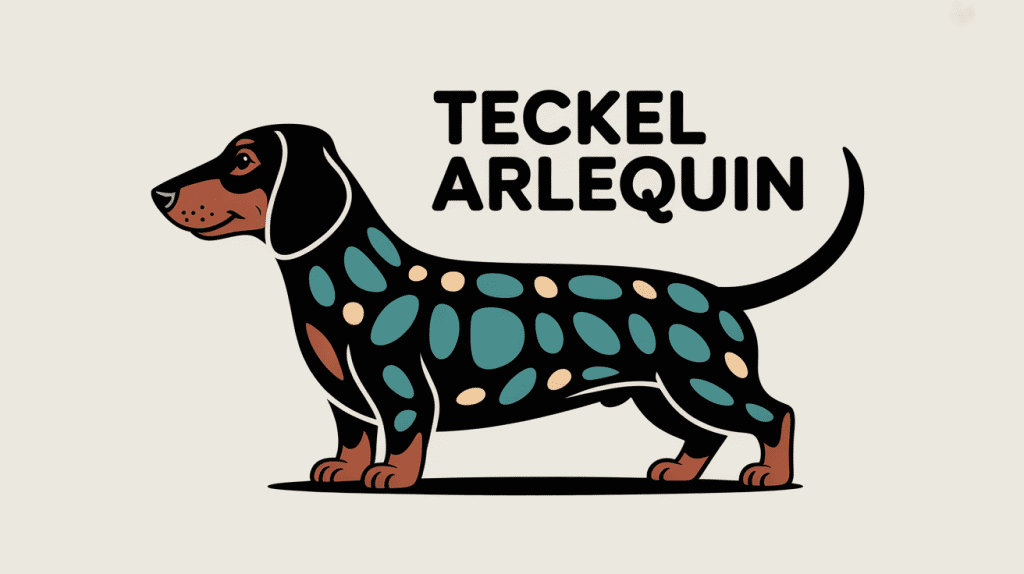 Teckel arlequin silhouette profil pelage merle