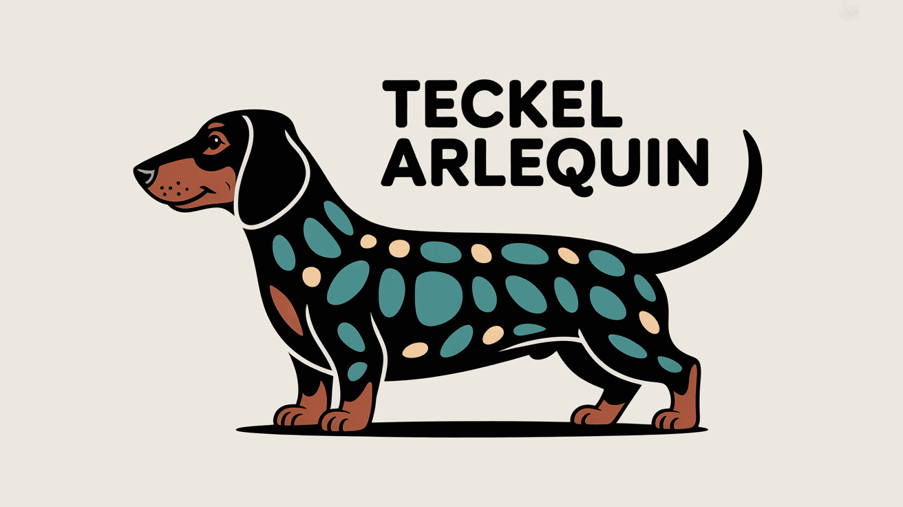 Teckel arlequin silhouette profil pelage merle