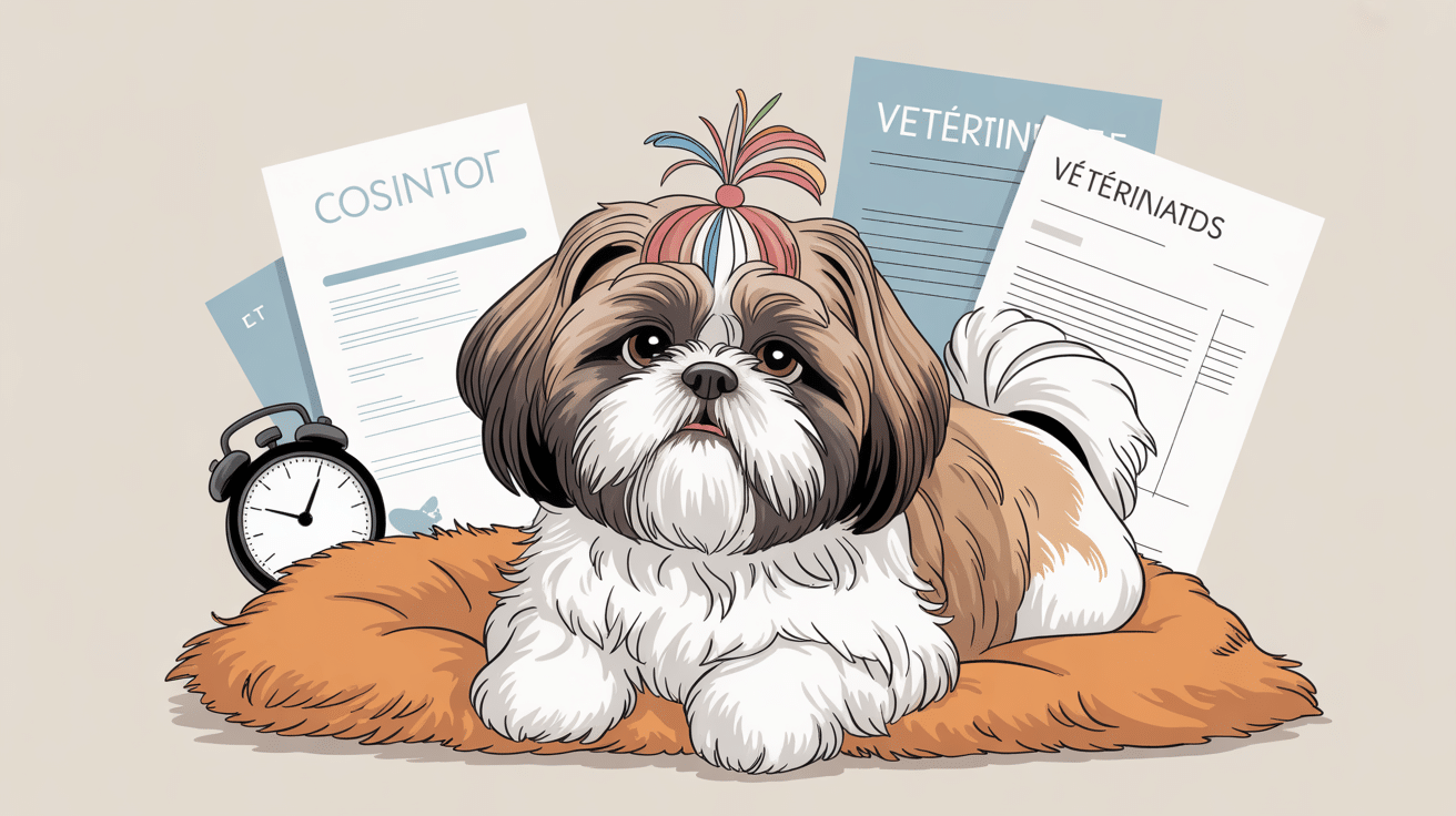 Illustration douce d'un shih tzu et contraintes adoption