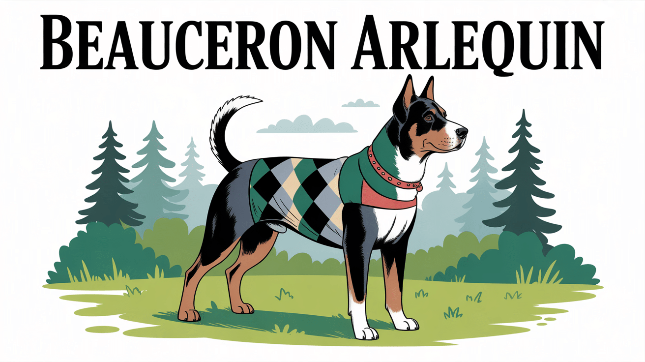 Chien arlequin beauceron pré
