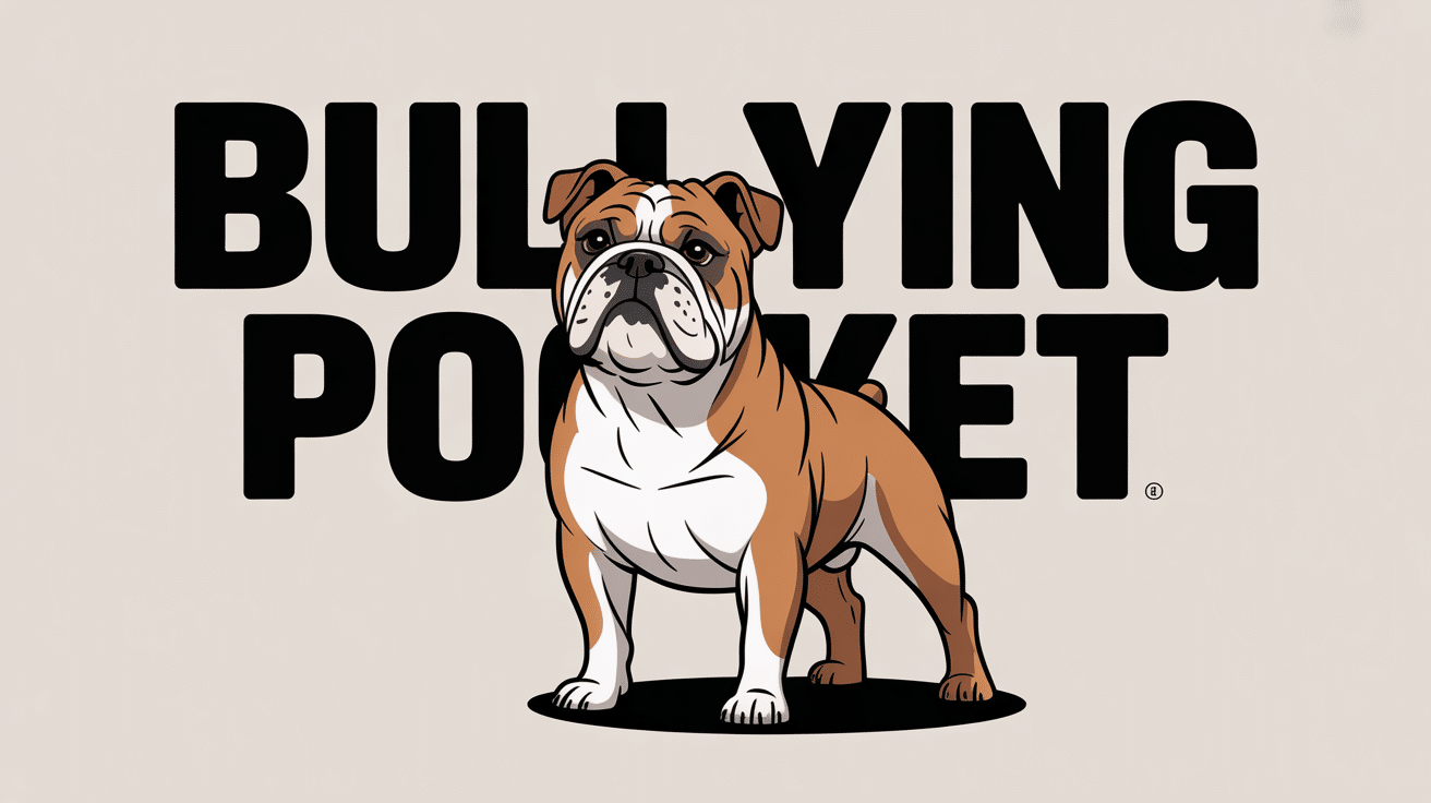Chien musclé bullying pocket illustration