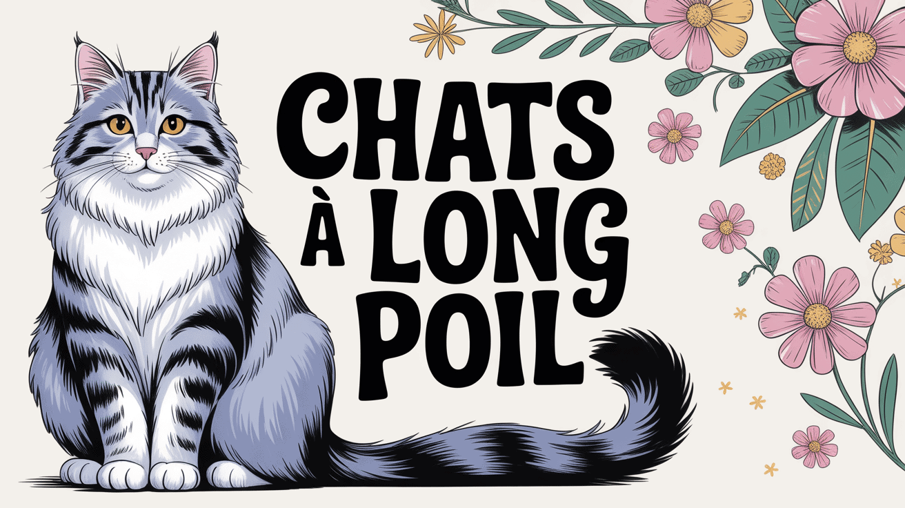 Illustration stylisée d'un chat à long poil