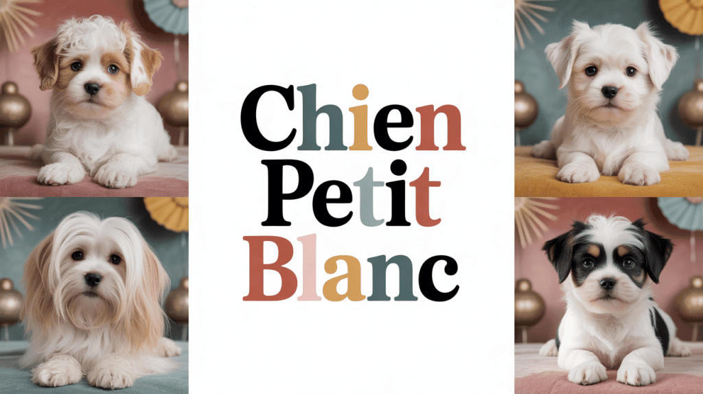 Collage artistique de chiens petits blancs