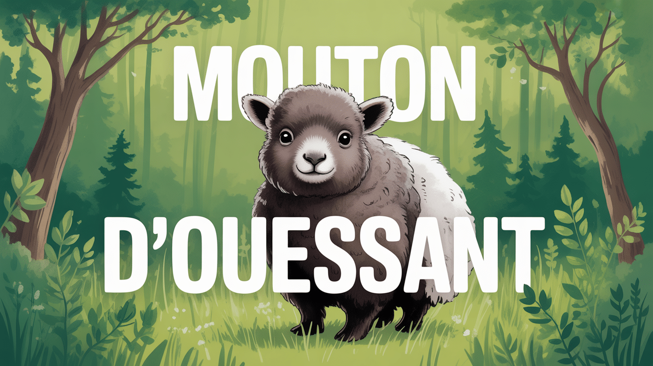 mouton ouessant pré verdoyant