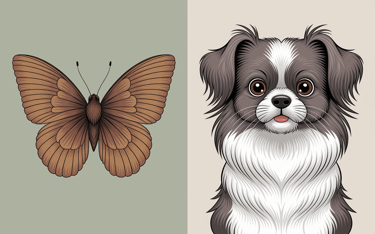 Illustration papillon de nuit dangereux et chenille