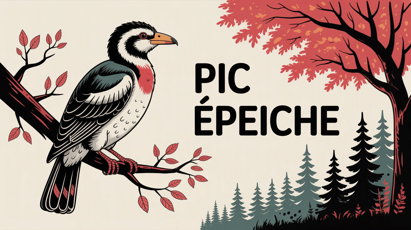 Illustration pic épeiche sur branche