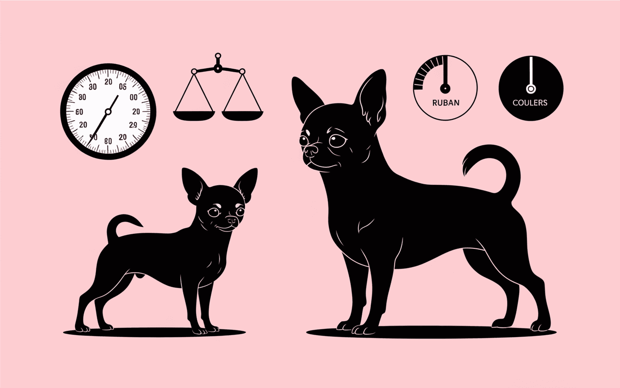 Chihuahua obese silhouette mince et surpoids comparaison