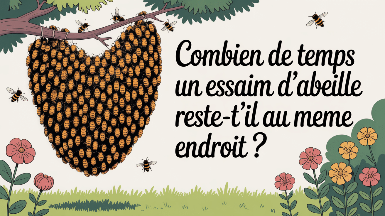 combien de temps reste un essaim d'abeille posé dans un jardin