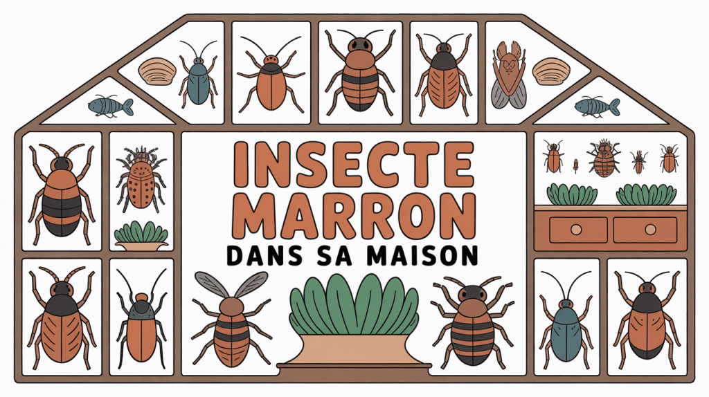 Illustration coupe maison insecte marron maison