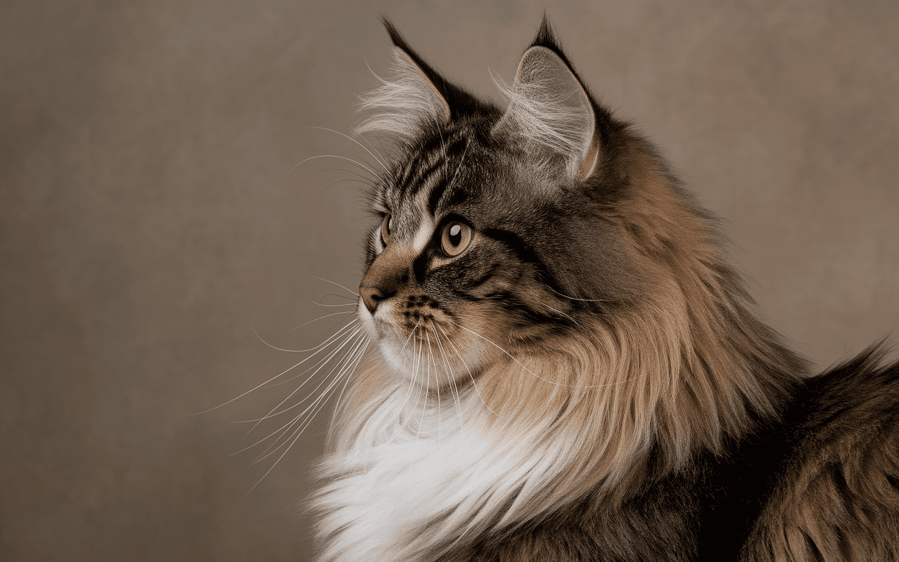 apparence maine coon croisé chat de gouttière profil