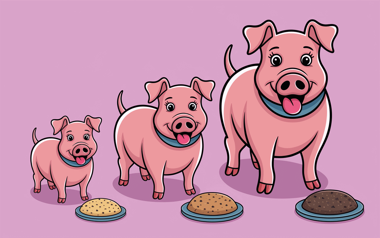 Que mange un cochon illustration étapes de vie