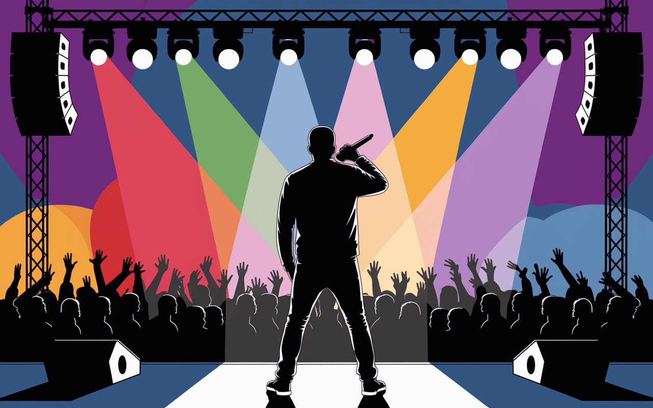 Samsky rappeur en concert avec foule