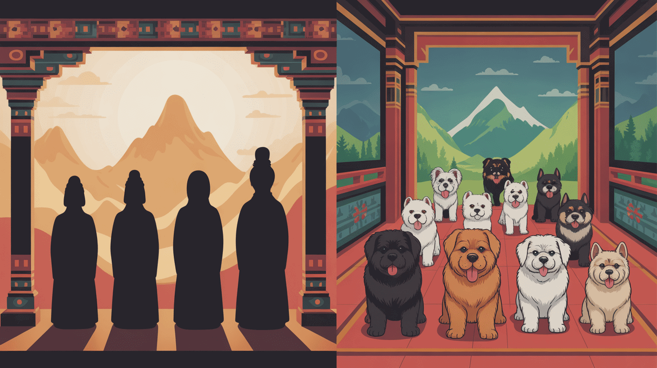 Evolution des chiens tibetains petit du temple à la maison