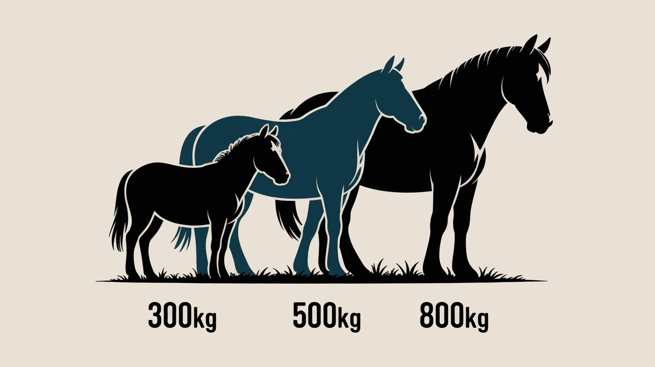 Comparatif poid d un cheval poney selle trait