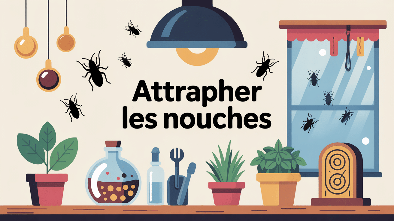 Illustration guide pour attraper les mouches à la maison