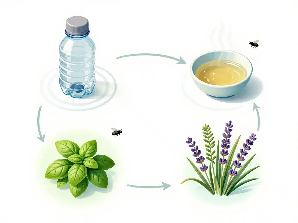 Schéma de pièges naturels pour attraper les mouches