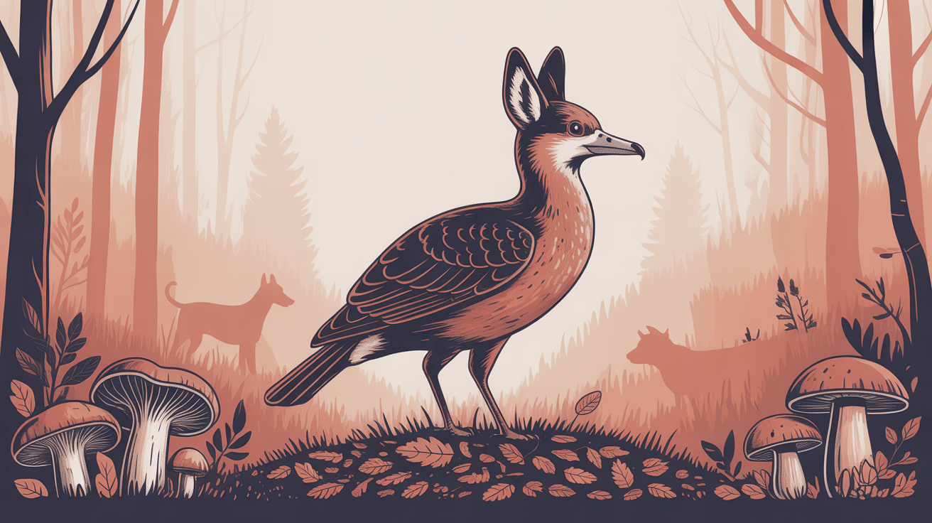 Illustration becasse des bois en foret automnale