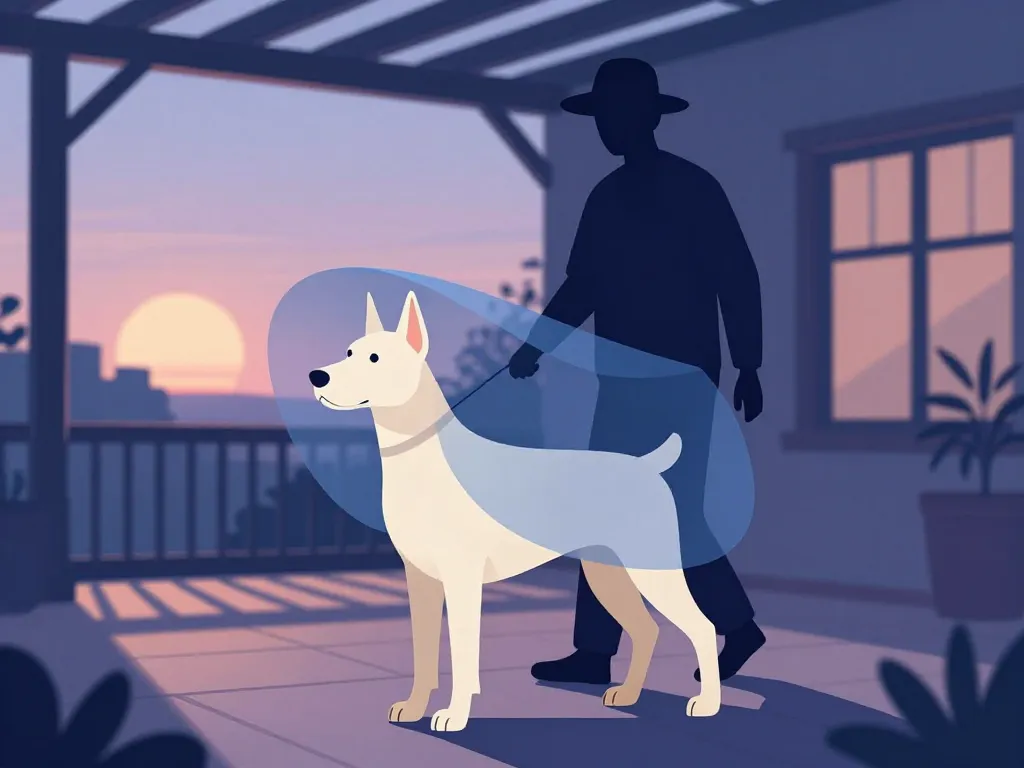 Illustration soins doberman blanc sensible à la lumière