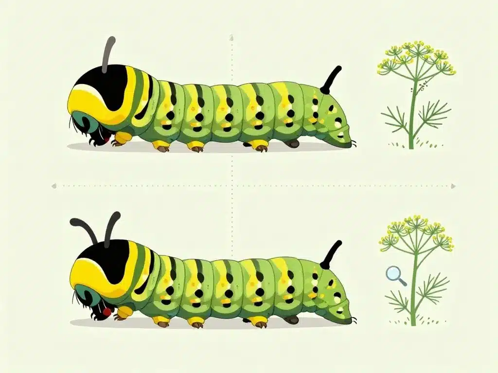 diagramme identification chenille jaune et noir sans texte