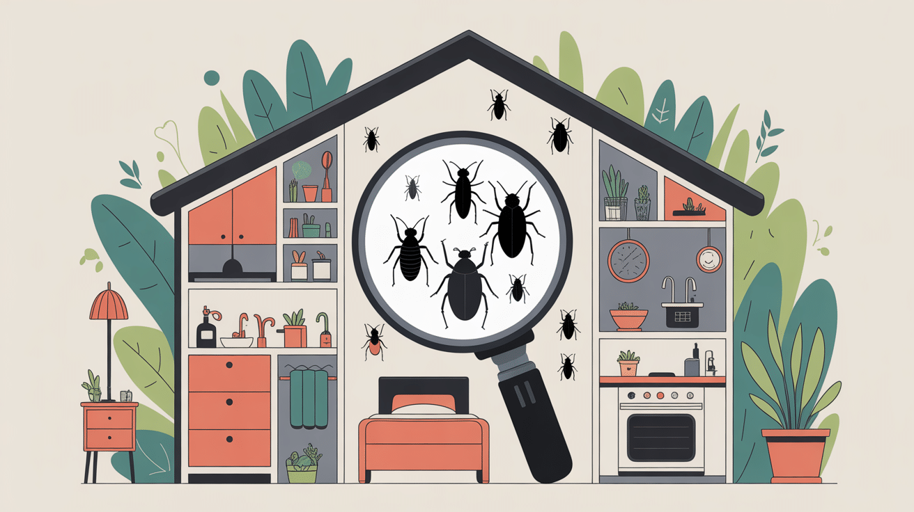 Illustration guide minuscule insecte noir tres petit maison