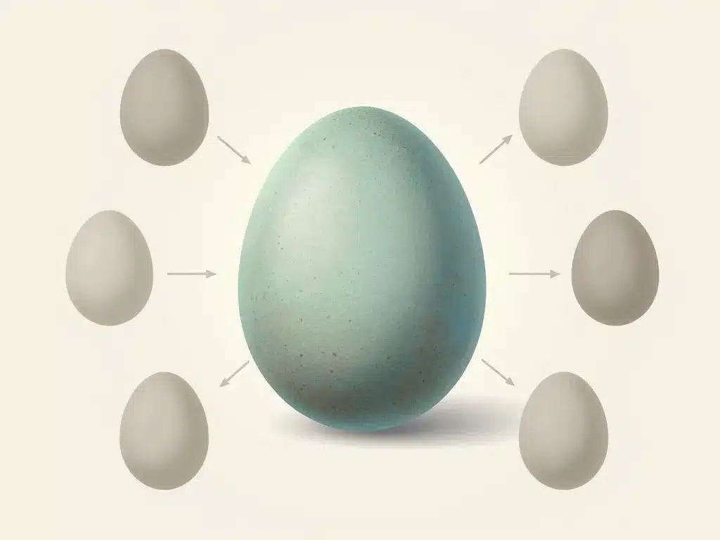 Diagramme oeuf de merle bleu-vert tachete avec comparaisons