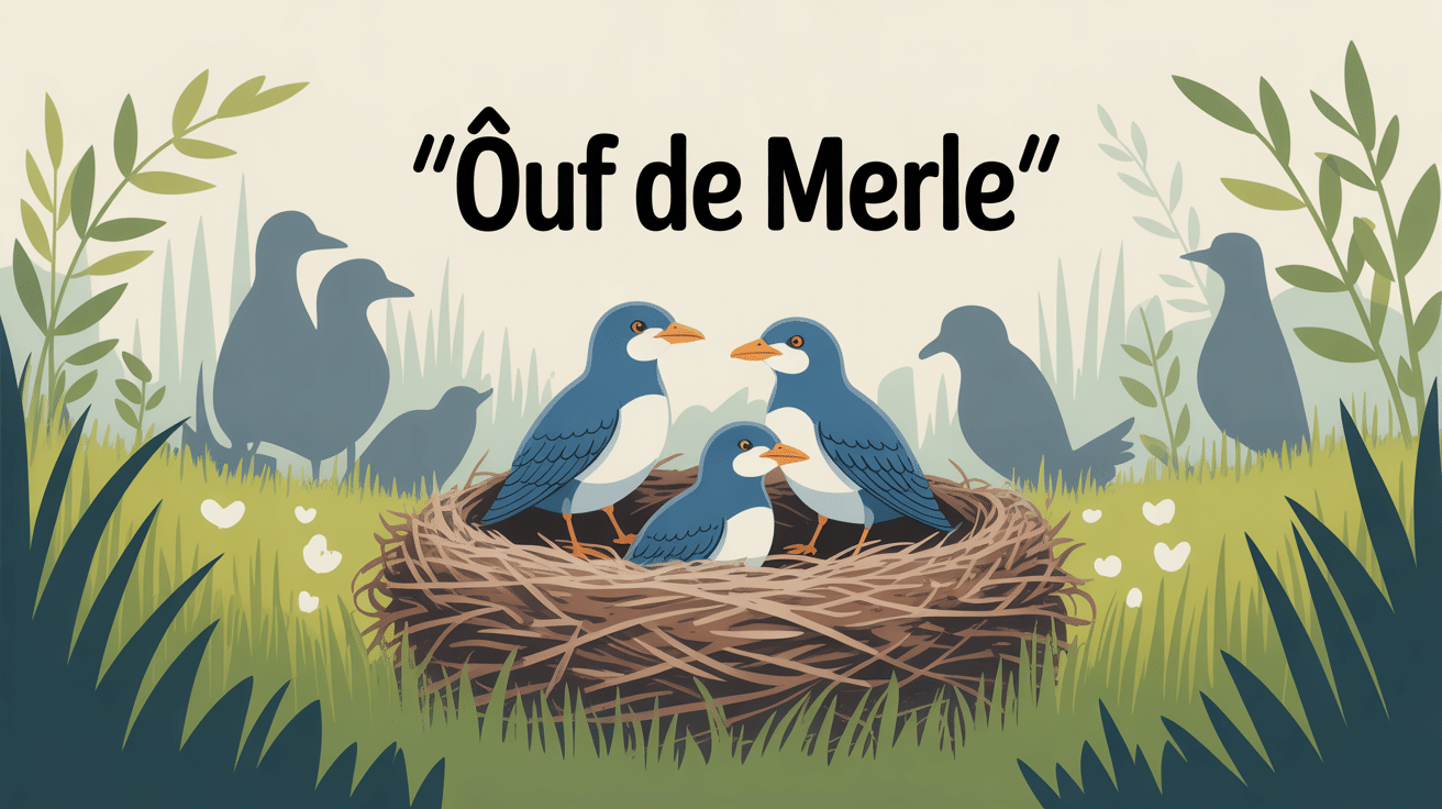 Illustration oeuf de merle dans un nid, identification et protection