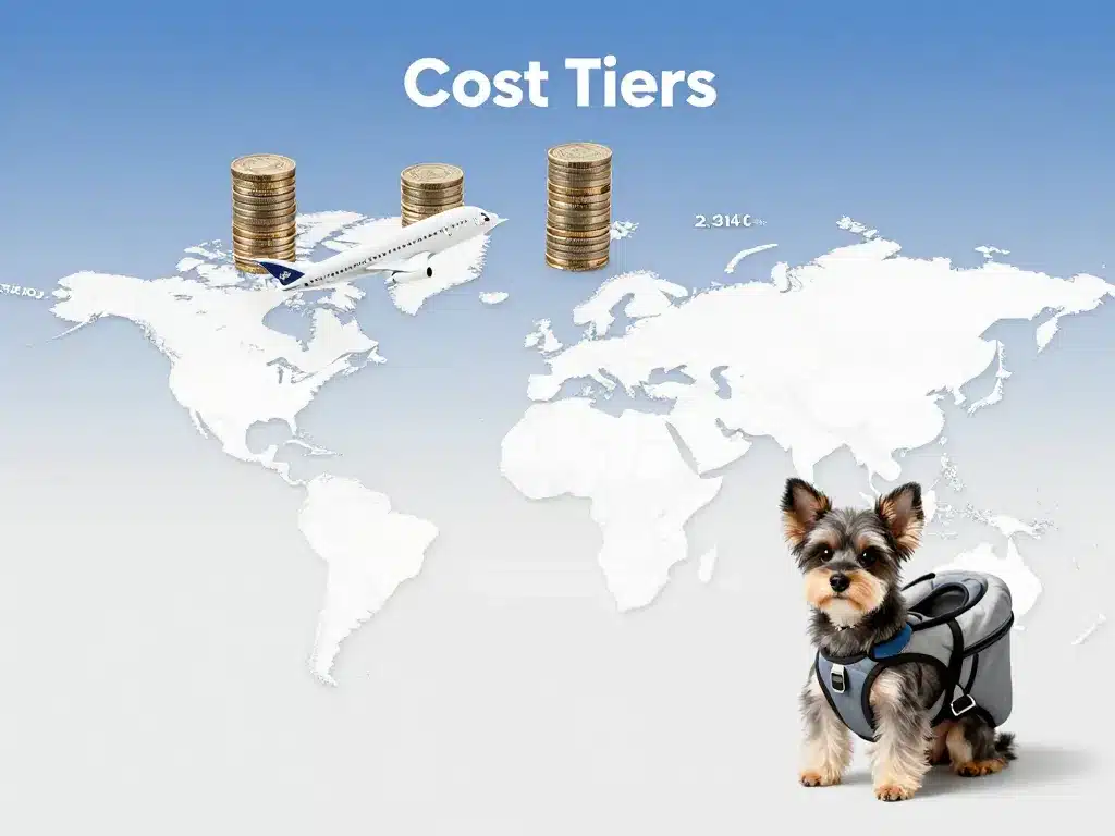 Air France chien cabine prix visualisation catégories selon zone