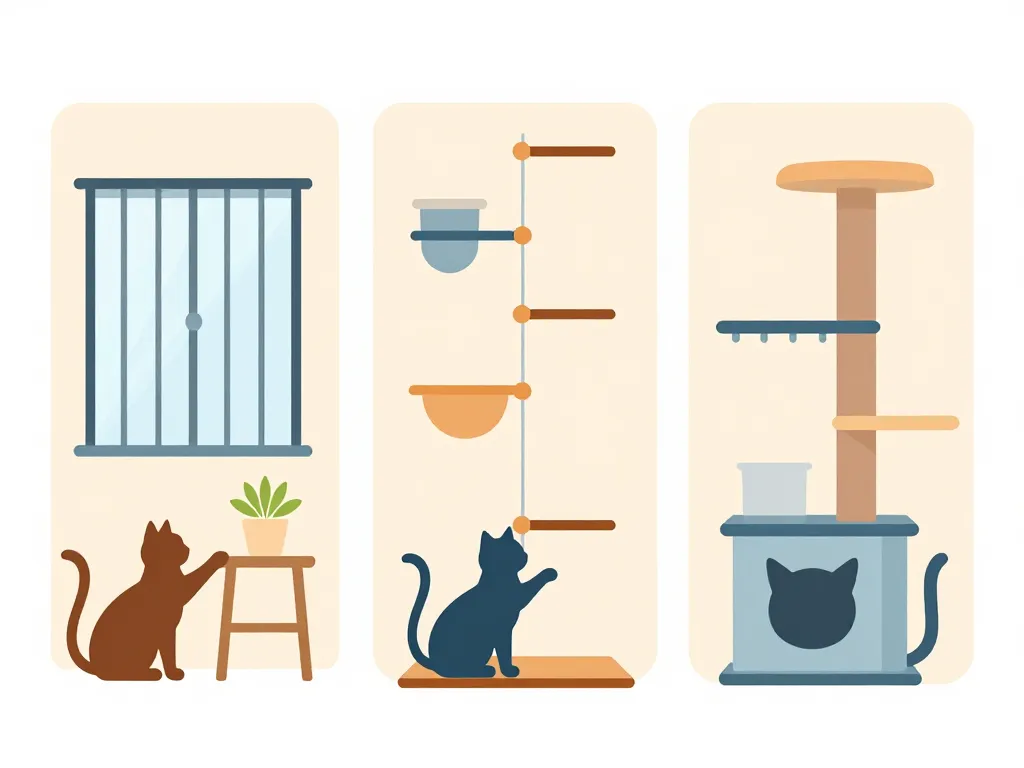 Différents modèles de barre à chat en schéma illustré