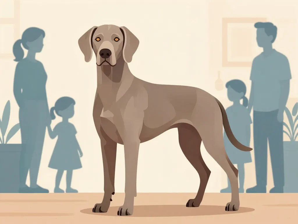 Braque de Weimar dangereux puissante et famille