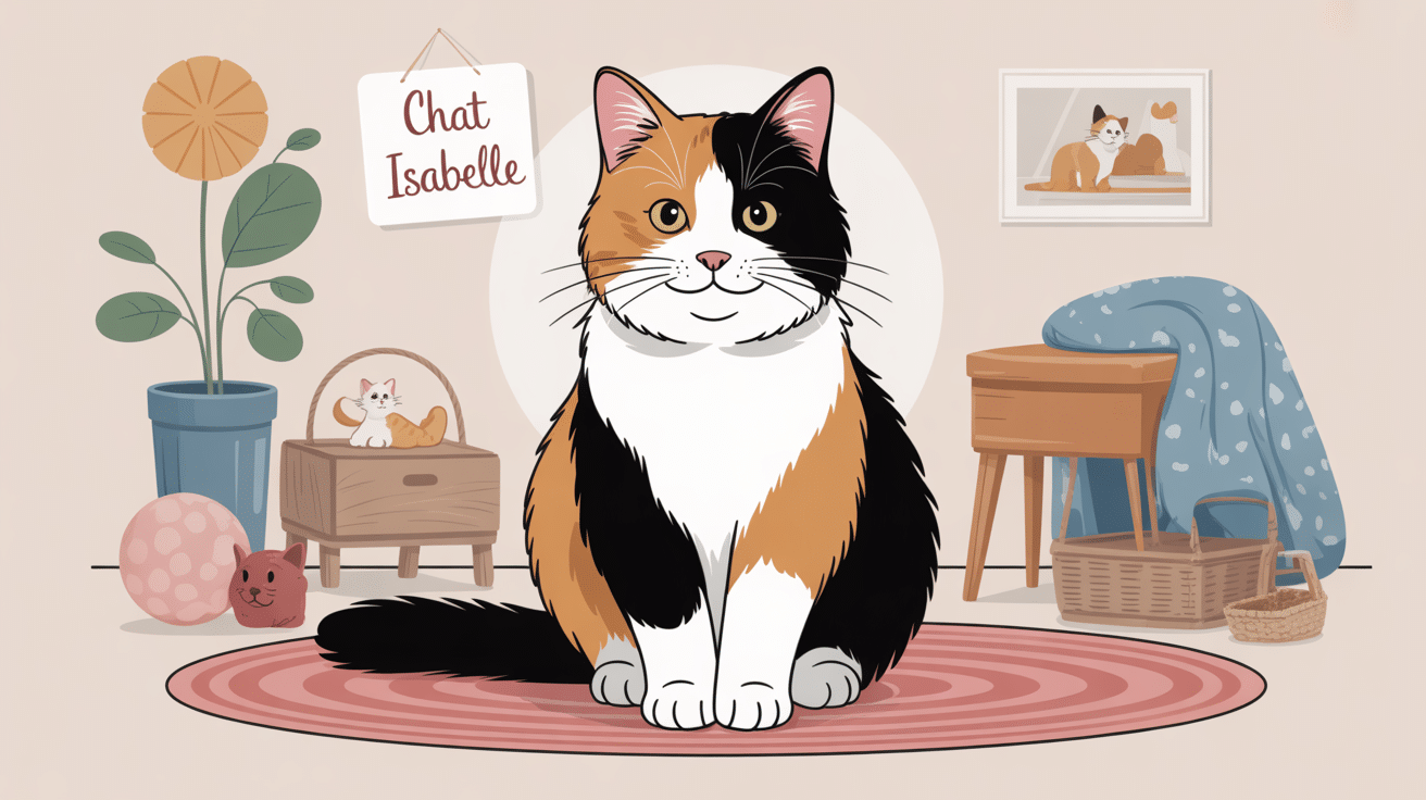 chat isabelle prix illustration tricolore ambiance familiale