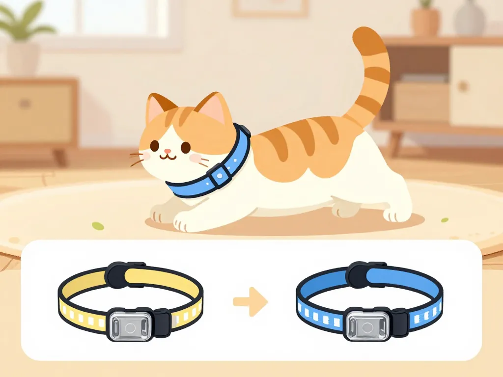 Collier chaton personnalisable sécurisé sur chaton en intérieur