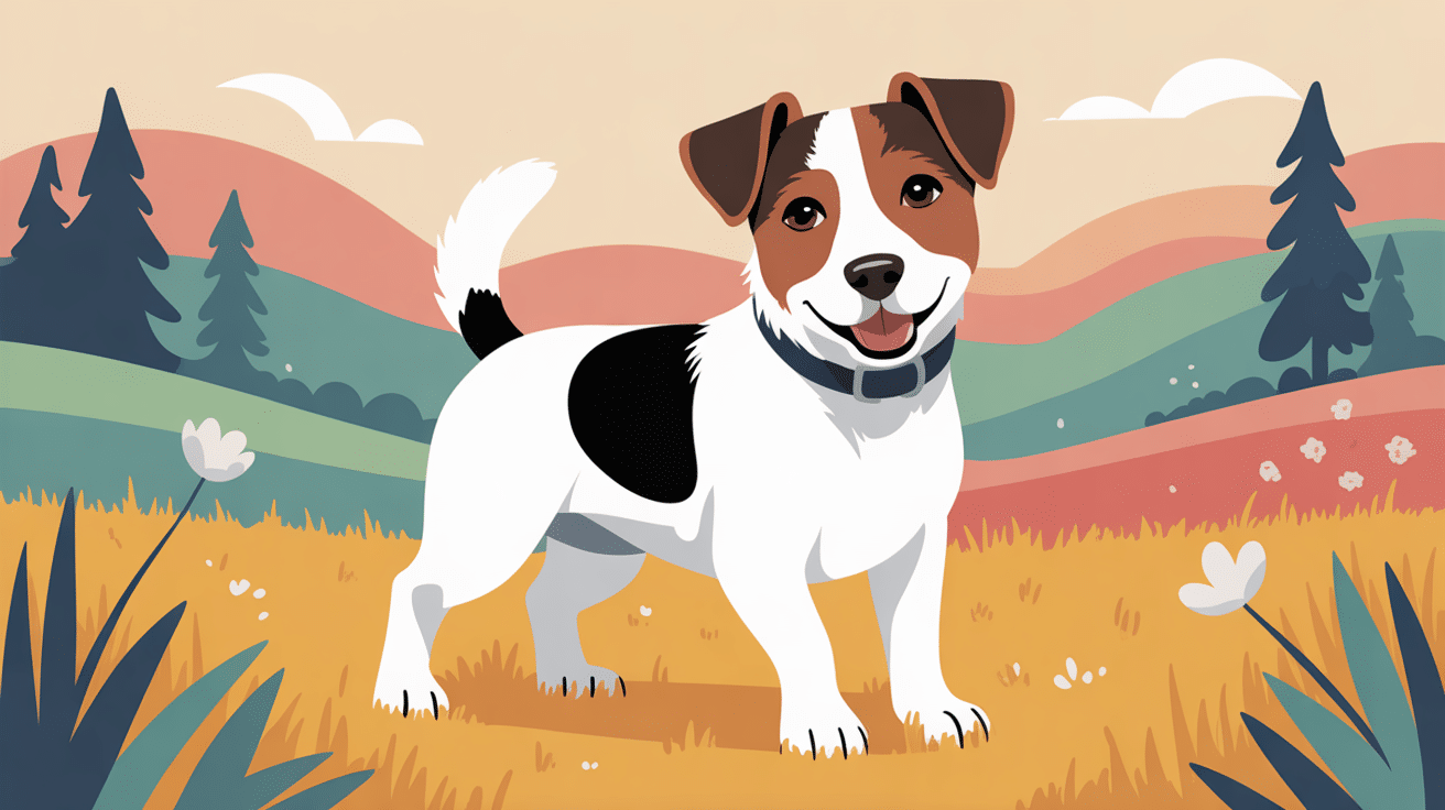 Illustration espérance de vie Jack Russel traversant les saisons