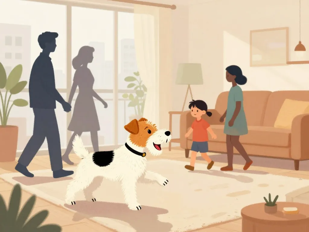 fox terrier poil lisse chien joueur en famille urbaine