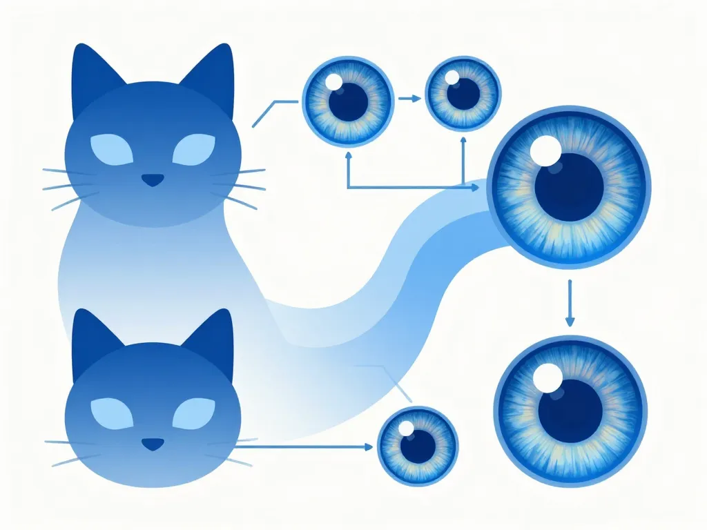 schéma génétique chat aux yeux bleus