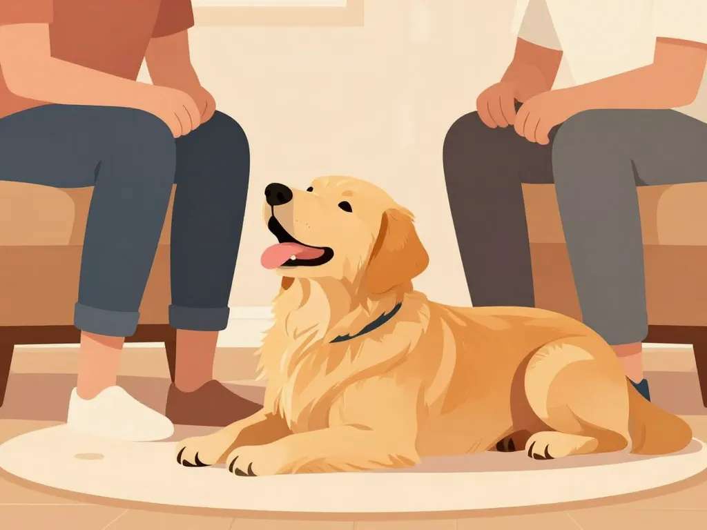golden retriever caractère quotidien illustration