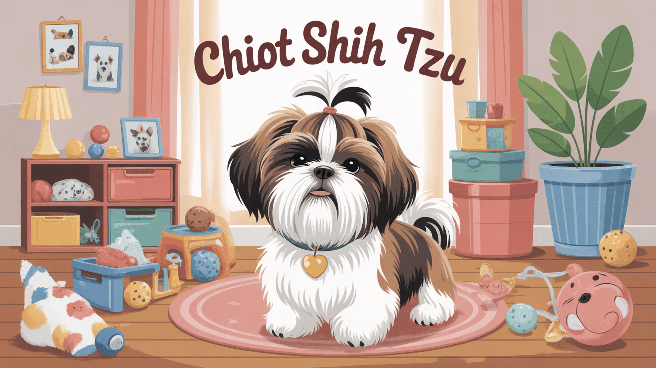 chiot shih tzu illustration guide intérieur