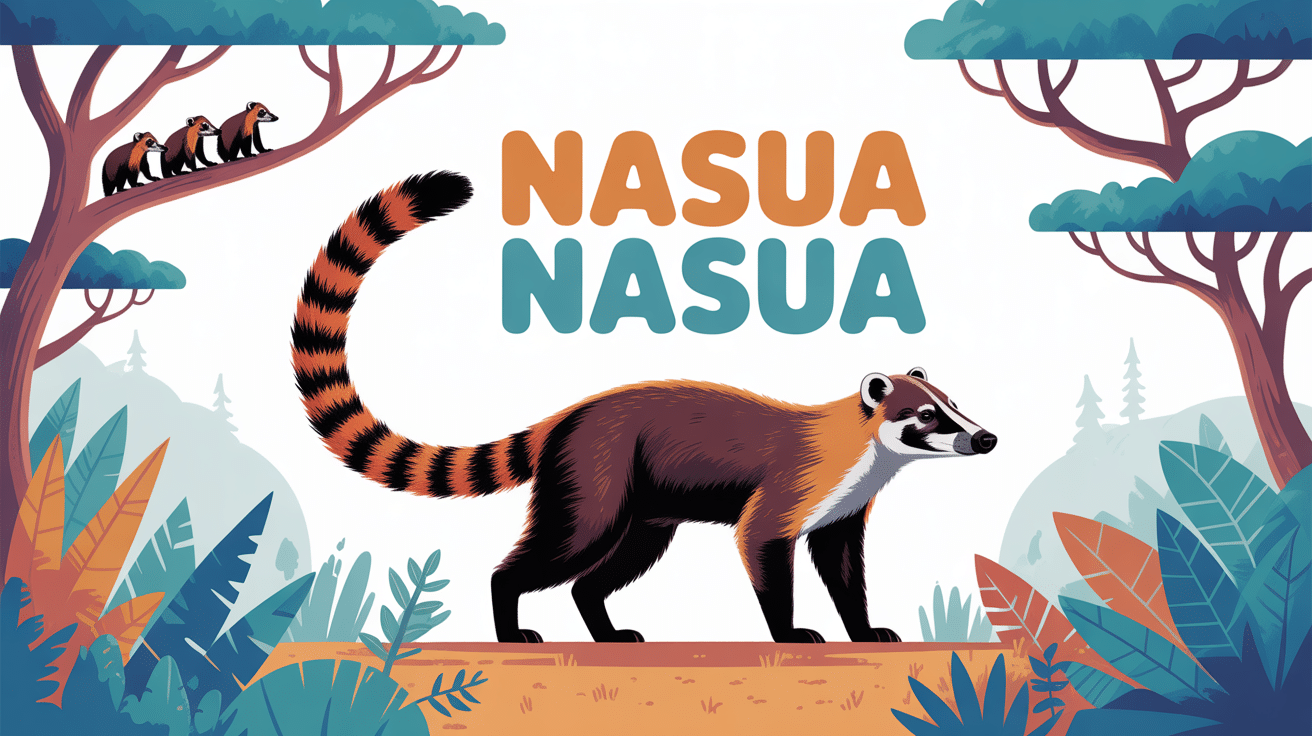 Illustration Nasua nasua coati sud-américain forêt