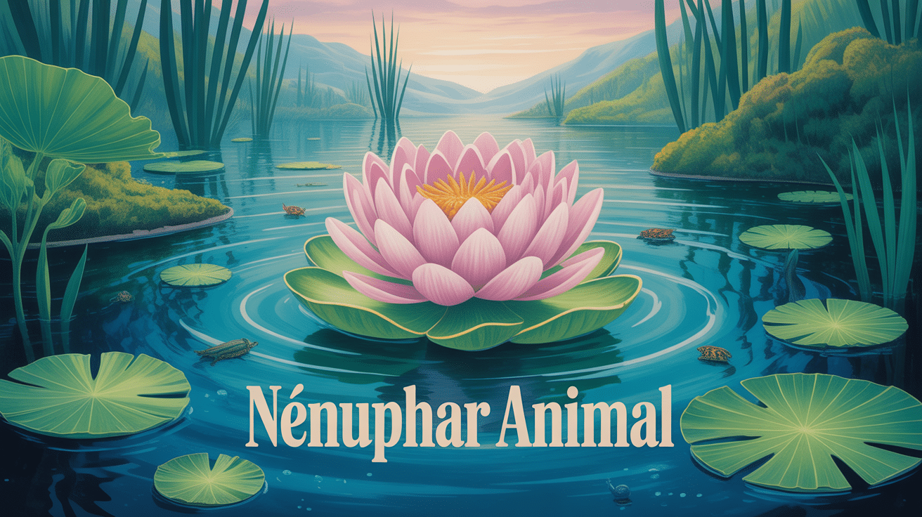Illustration centrale poétique nénuphar animal
