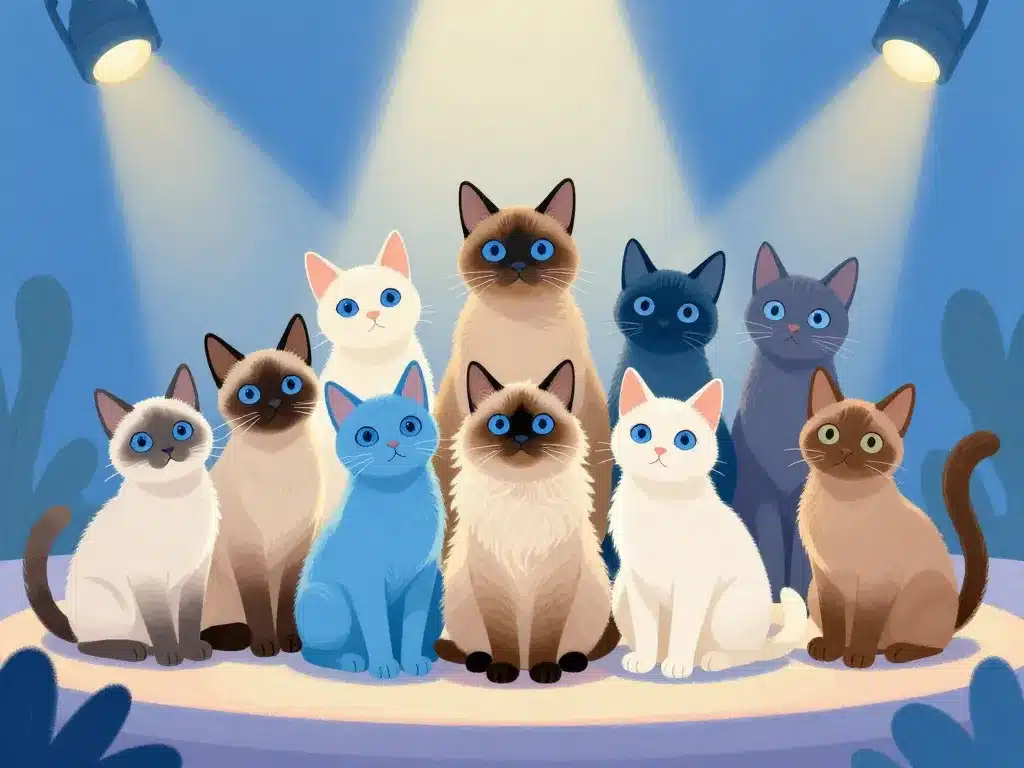 illustration races chat aux yeux bleus