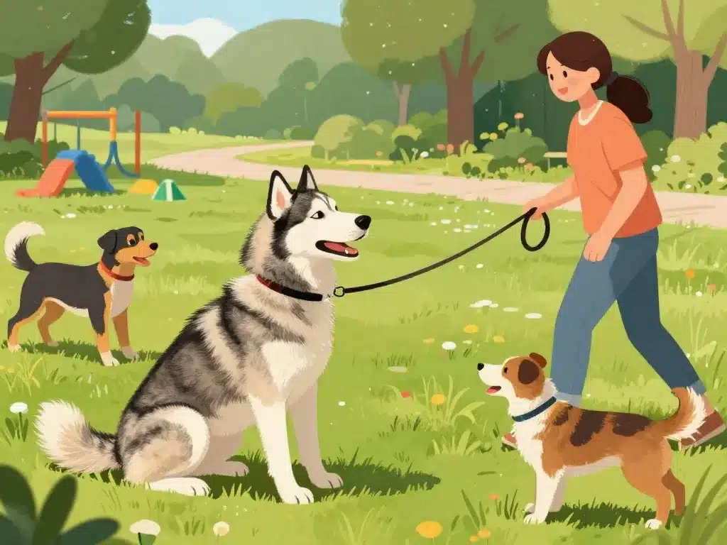 éducation staff croisé husky activités extérieures positives