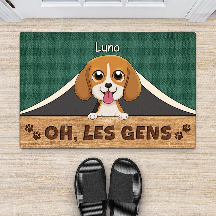 Tapis d'entrée personnalisé avec illustration du chien