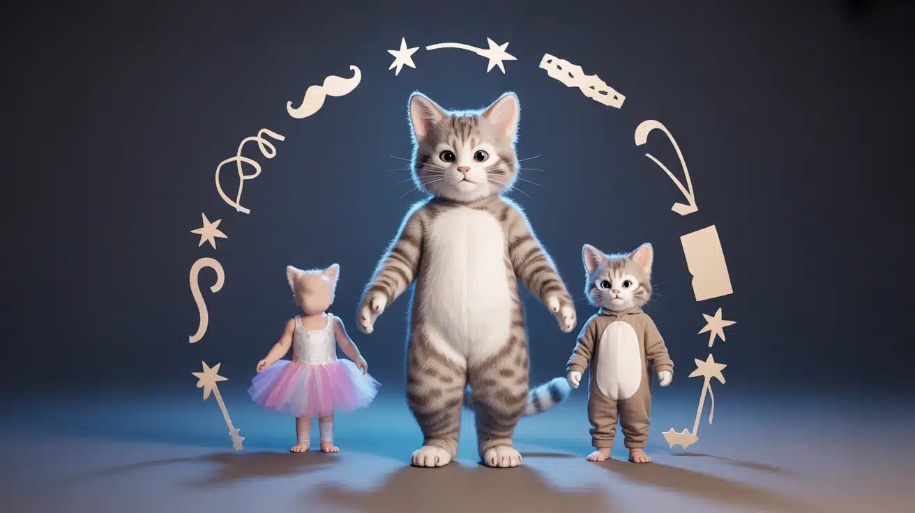 Déguisement chat pour enfants et adultes, accessoires et kigurumi